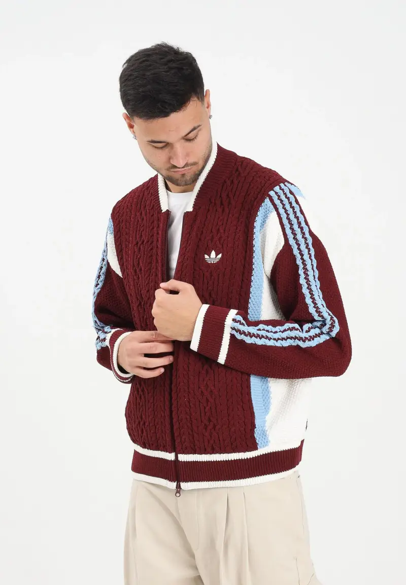 adidas Originals Cardigan Uomo Bordeaux 3376658 miniatura 2