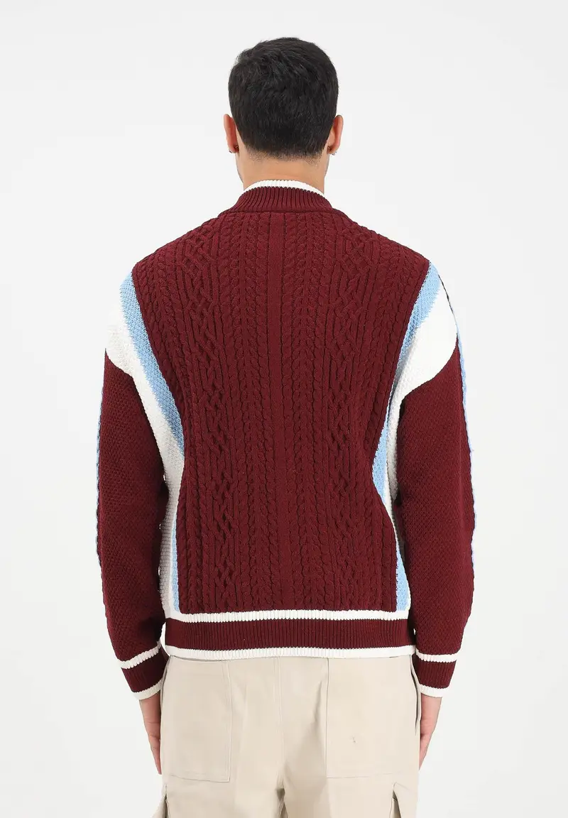 adidas Originals Cardigan Uomo Bordeaux 3376658 miniatura 3