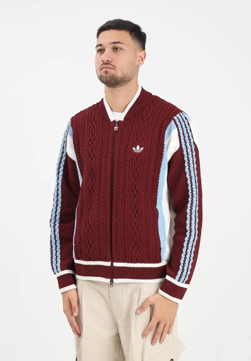 Cardigan RETRO REMIX bordeaux da uomo
