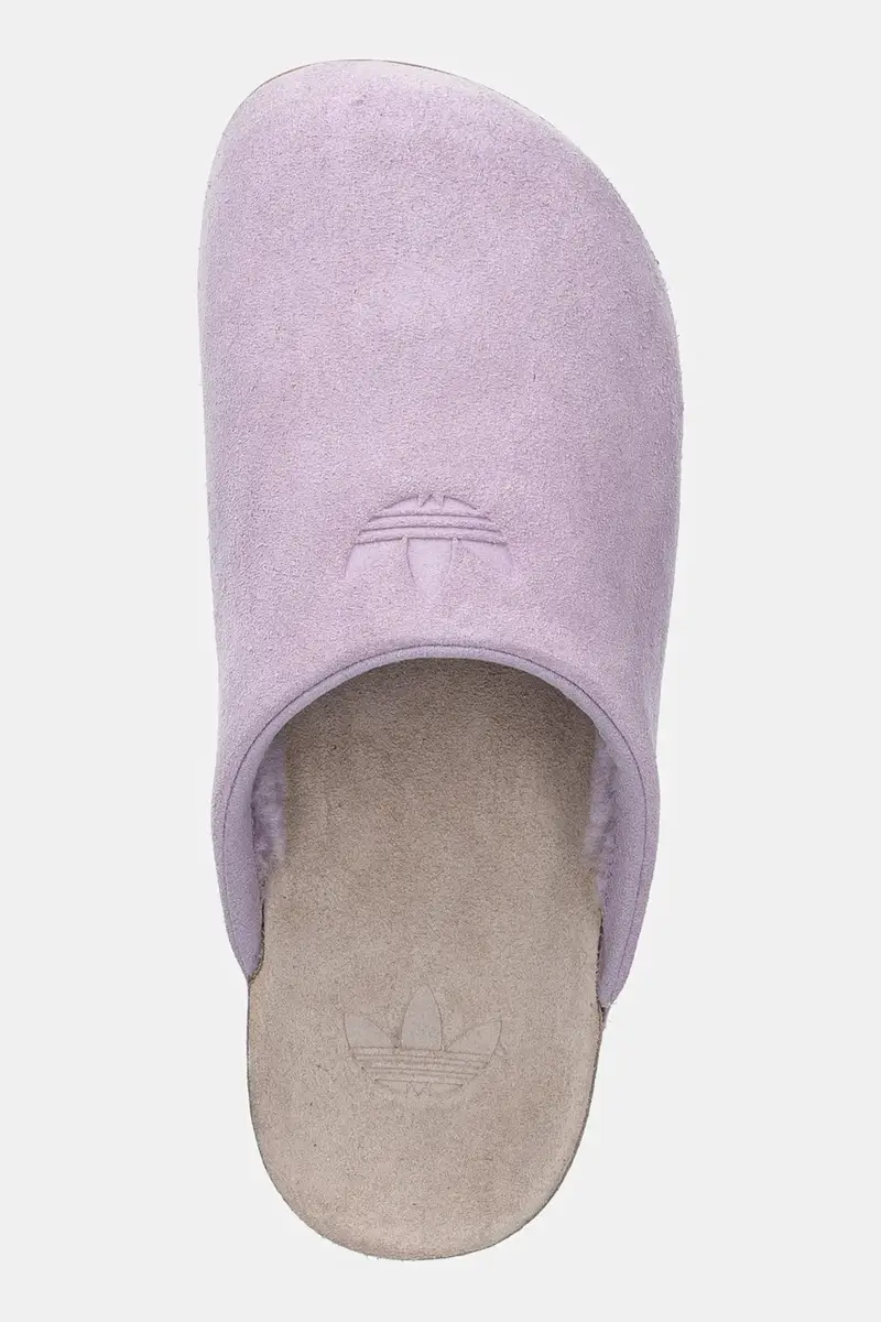 ciabatte slide in camoscio Adimule Violetto miniatura 4