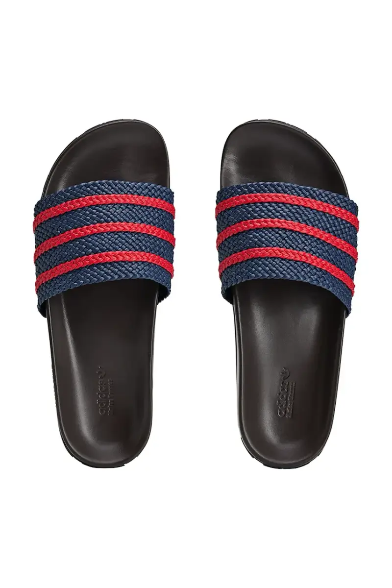 ciabatte slide x Wales Bonner Adilette donna colore blu navy KI3388 miniatura 5