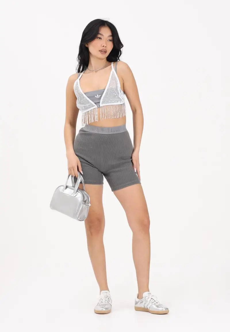 Ciclista Essentials Rib Tights 1/4 Washed grigio da donna miniatura 2