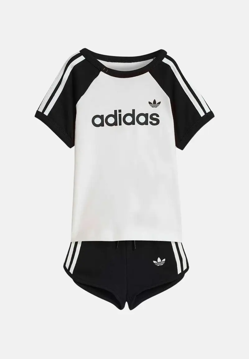 Completino Sprinter bianco e nero da neonato