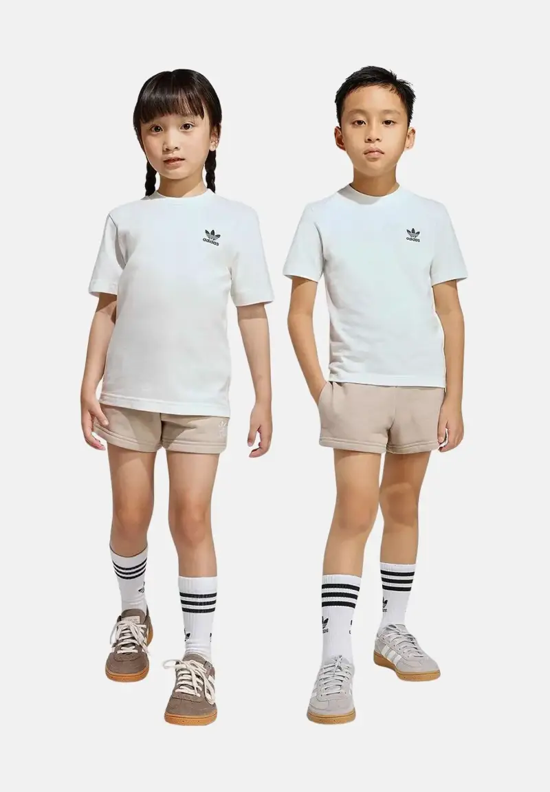 Completo bianco e beige per bambino e bambina