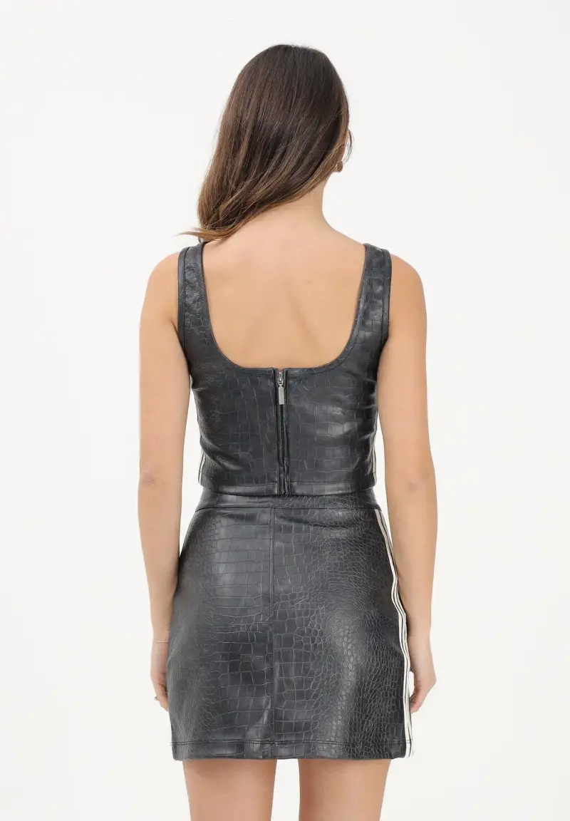Corpetto Pleather nero da donna miniatura 3
