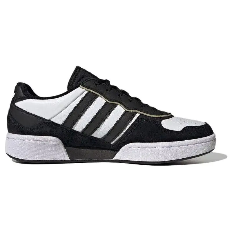Originals Courtic Tessuto Pelle Sintetica Comode Versatili Antiscivolo Resistenti all Usura Scarpe da Skate Basse Unisex Sneakers Nere ID6067 39⅓ miniatura 5