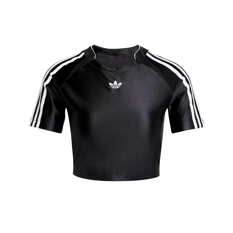 Cropped T-Shirt 3 Strip Nero Donna XS