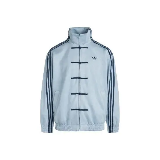 originals CTT FW25 3 1 SOFT Giacca sportiva ampia a righe con zip e collo alto in stile cinese unisex KT3846 4XL blu