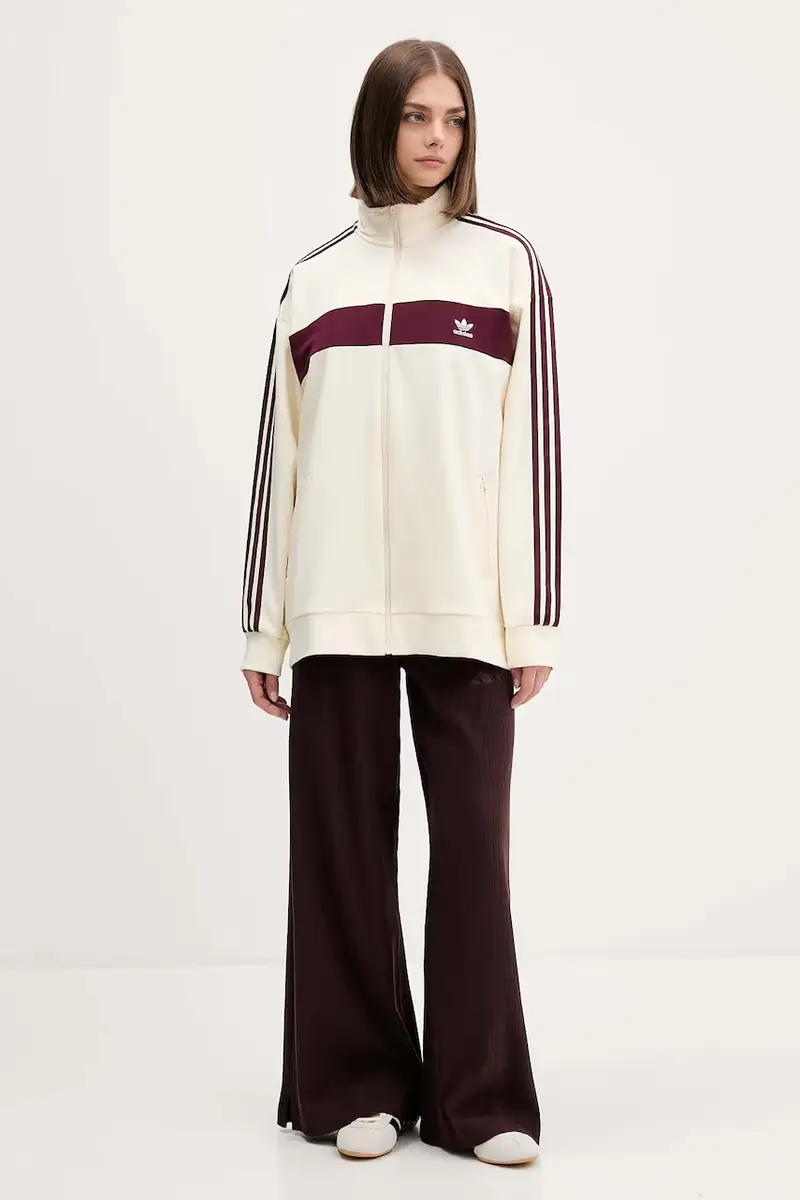 felpa 3-Stripes donna colore beige KA7751 miniatura 2