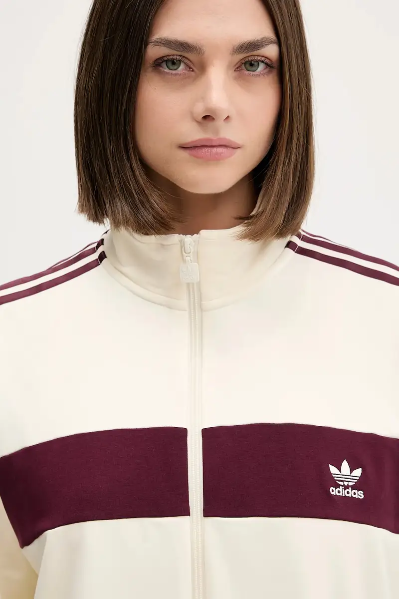 felpa 3-Stripes donna colore beige KA7751 miniatura 4