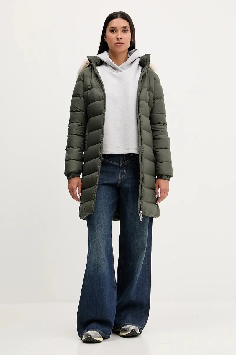 felpa 3-Stripes donna colore grigio con cappuccio JW3596 miniatura 2