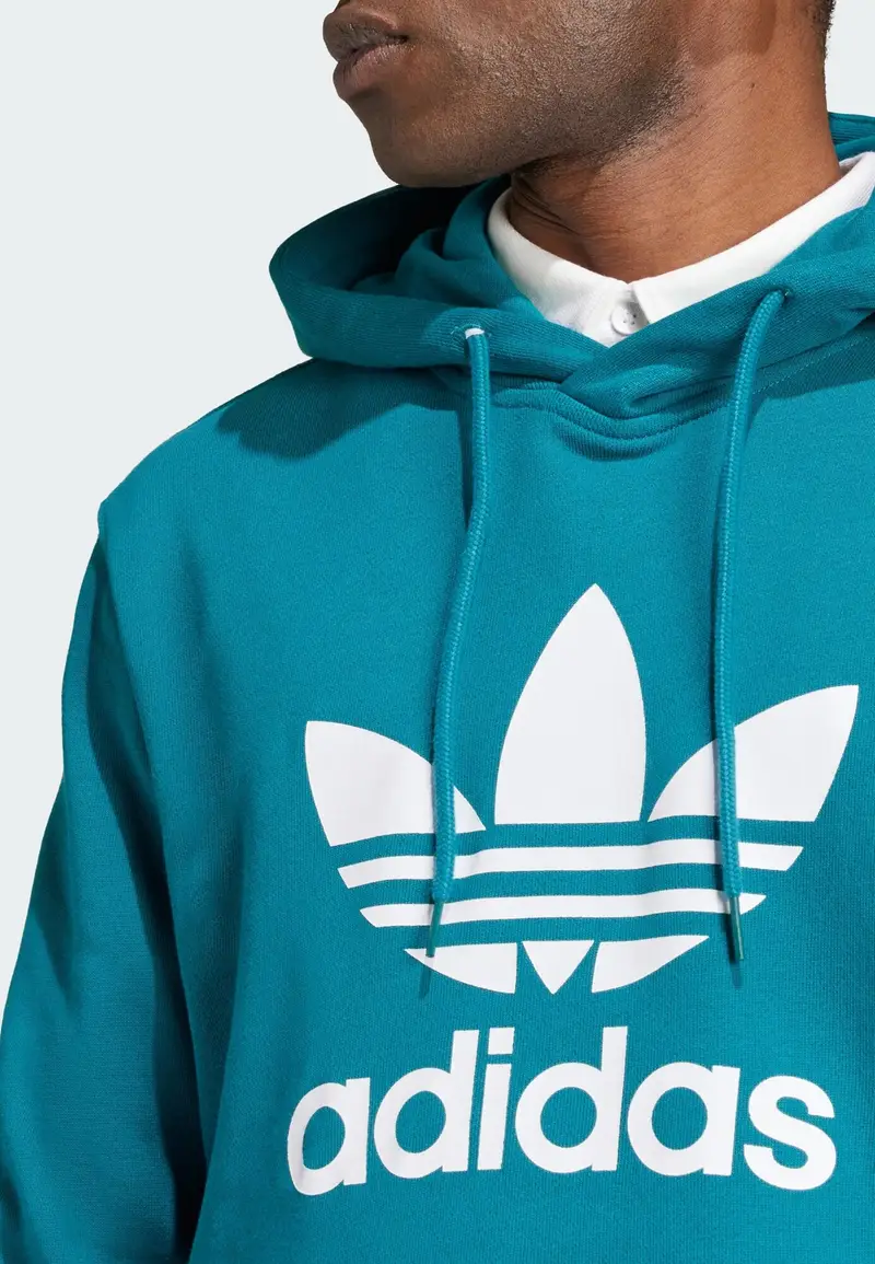 Felpa 'Adicolor Classics Trefoil' blu ciano / bianco miniatura 3