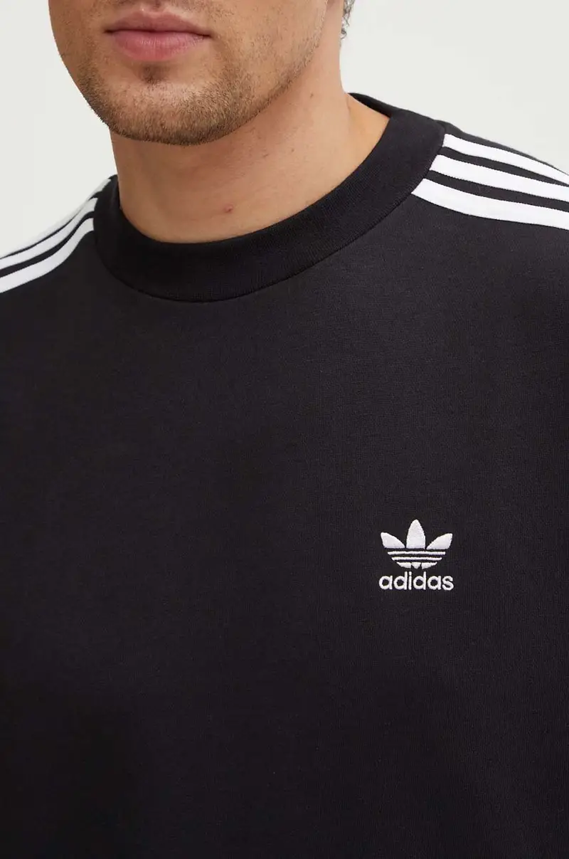 felpa Adicolor Oversized Crew uomo colore nero con applicazione IZ1829 miniatura 5