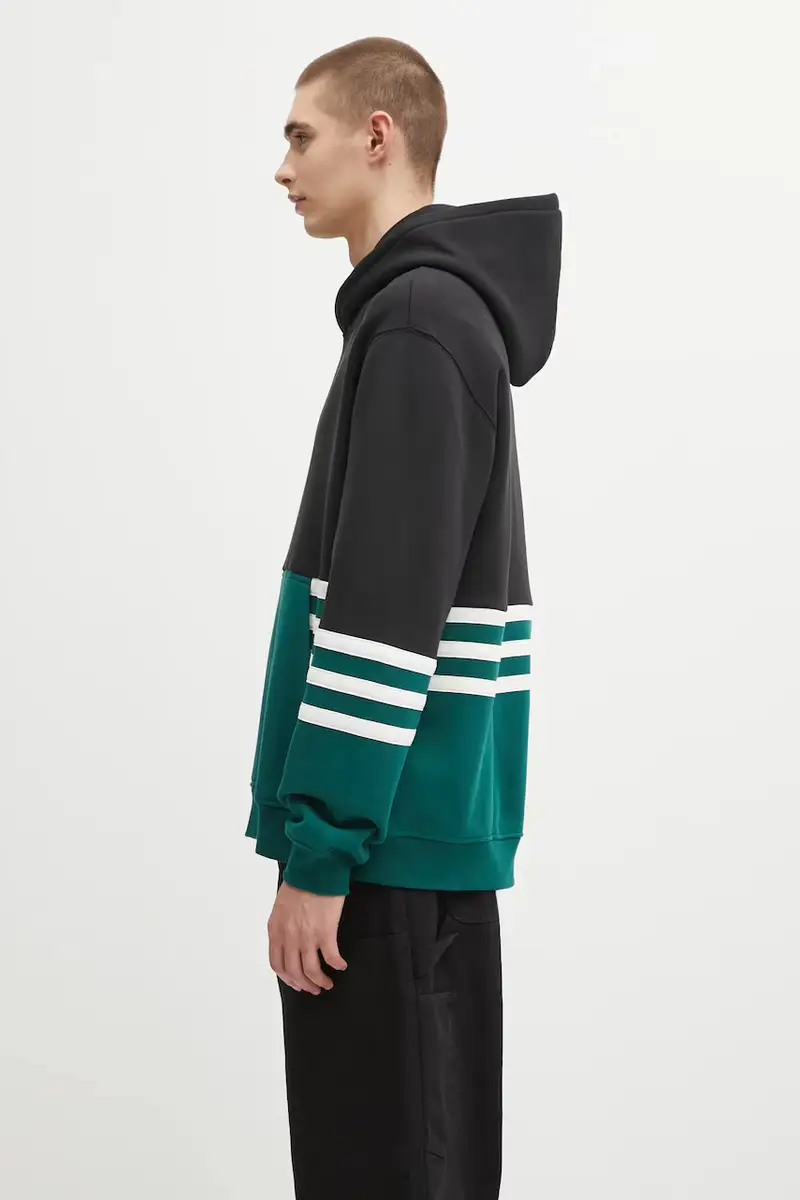 felpa Archive Hoodie uomo colore nero con cappuccio con applicazione JY2798 miniatura 2