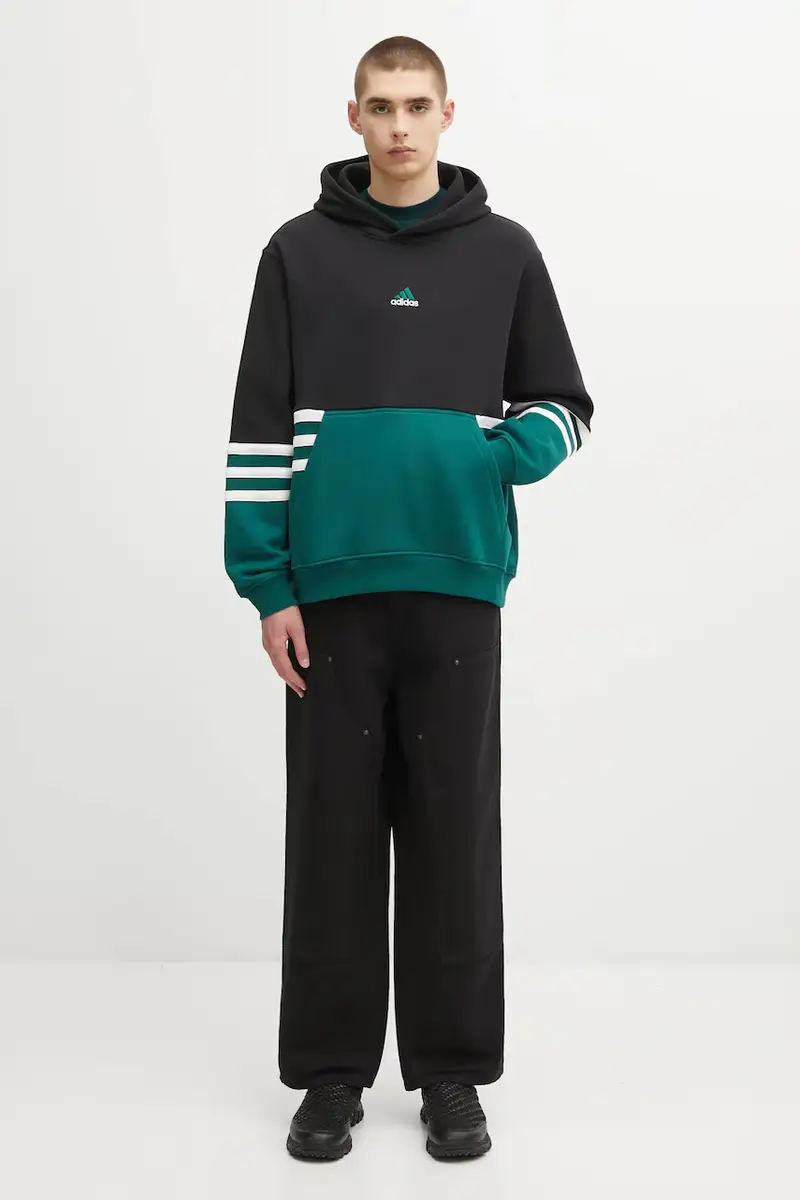 felpa Archive Hoodie uomo colore nero con cappuccio con applicazione JY2798 miniatura 5