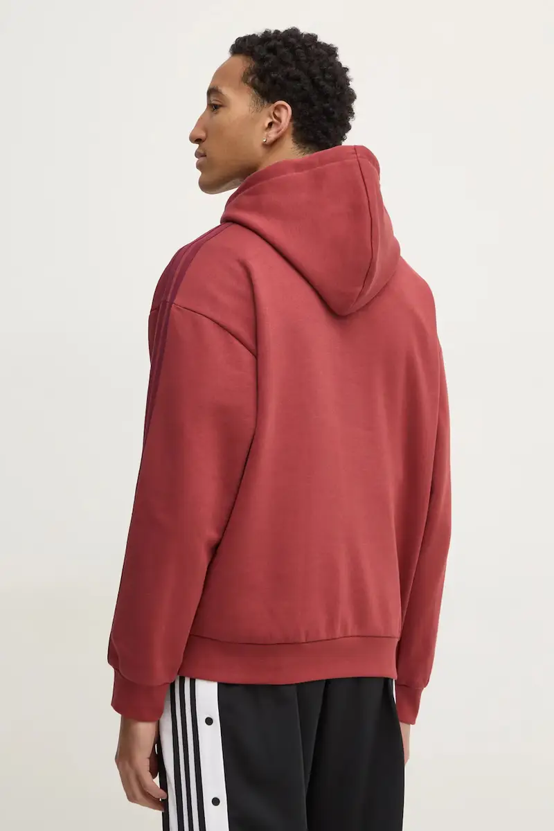 felpa BAGGY HOODIE uomo colore rosso con cappuccio con applicazione JP1072 miniatura 3