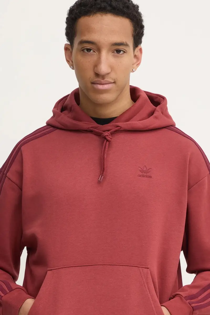 felpa BAGGY HOODIE uomo colore rosso con cappuccio con applicazione JP1072 miniatura 4