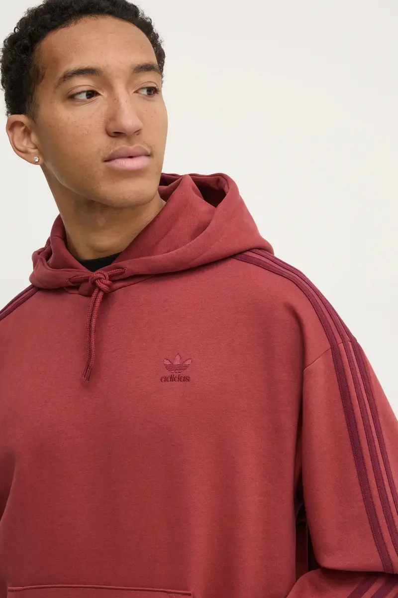 felpa BAGGY HOODIE uomo colore rosso con cappuccio con applicazione JP1072 miniatura 5