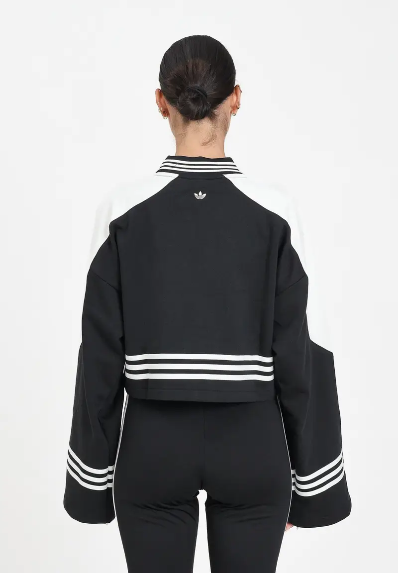 ADIDAS ORIGINALS Felpa Blocking Crewneck nera da donna miniatura 2