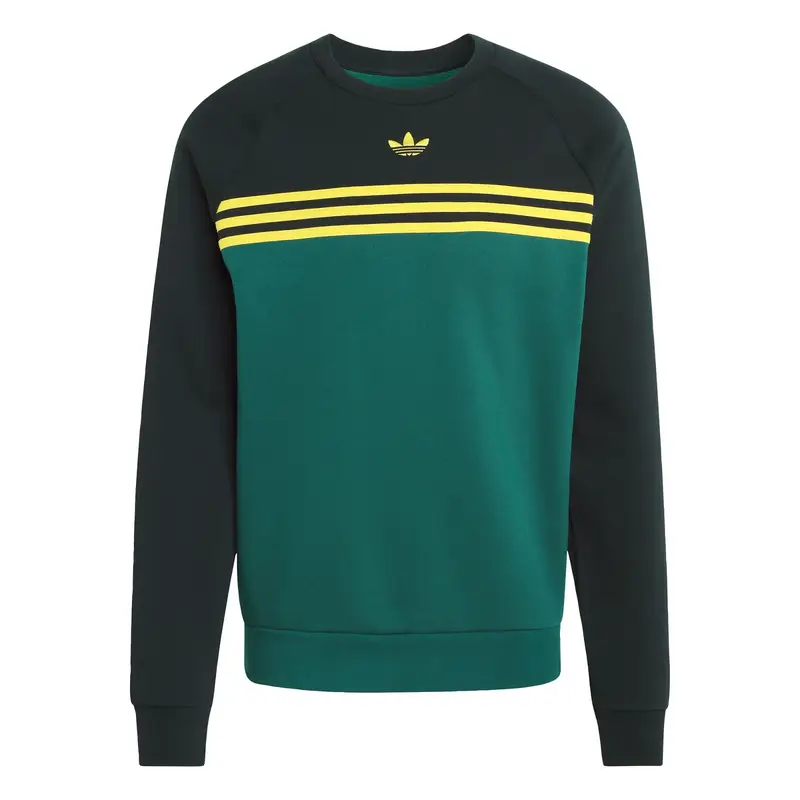 Felpa CHEST STRIPES CREWNECK giallo scuro / smeraldo / abete