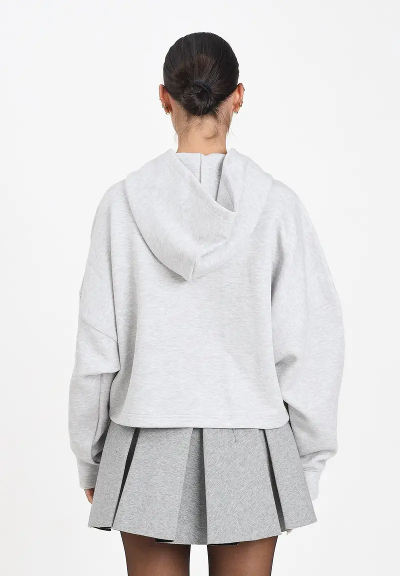 ADIDAS ORIGINALS Felpa con cappuccio 3 Stripes grigia da donna miniatura 2