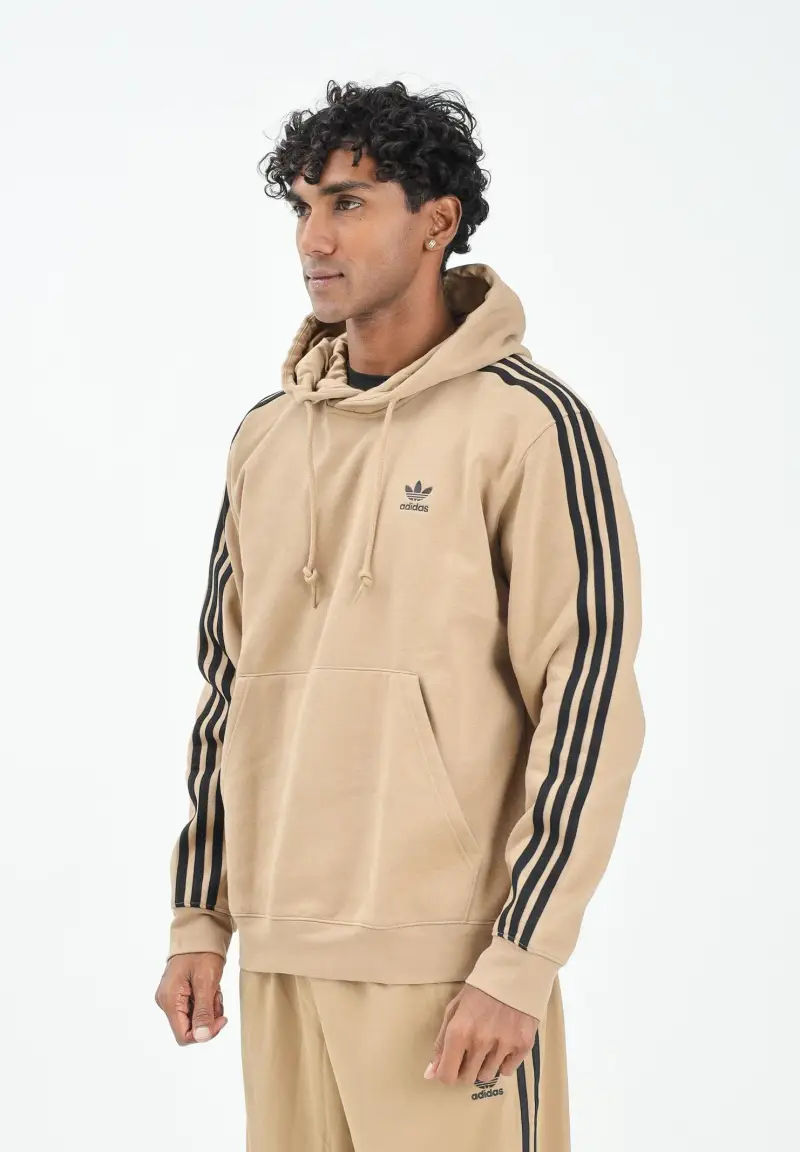 Felpa con cappuccio Adicolor Classics 3-Stripes beige da uomo