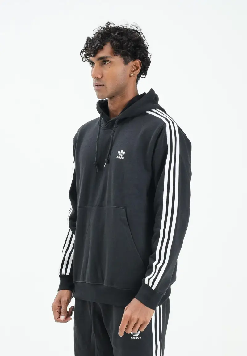 Felpa con cappuccio Adicolor Classics 3-Stripes nera da uomo