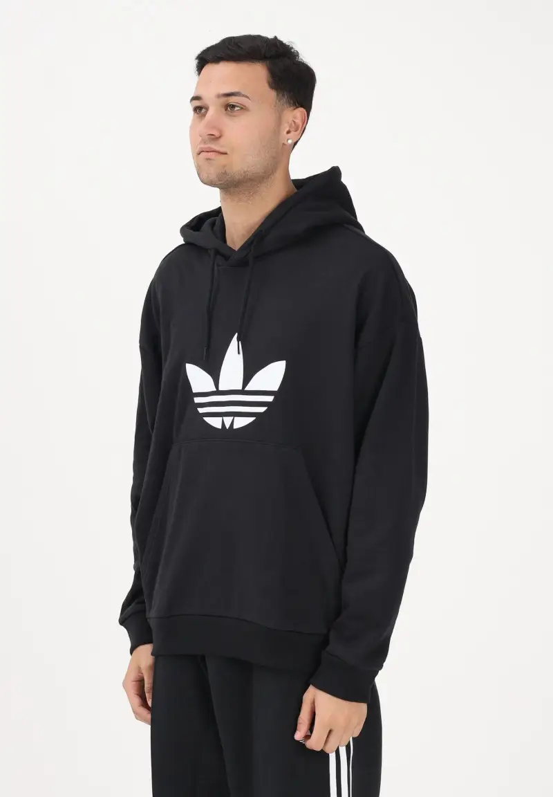 Felpa con cappuccio Adicolor Trefoil nera da uomo