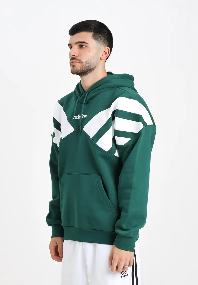 Felpa con cappuccio Archive Cut Line verde da uomo