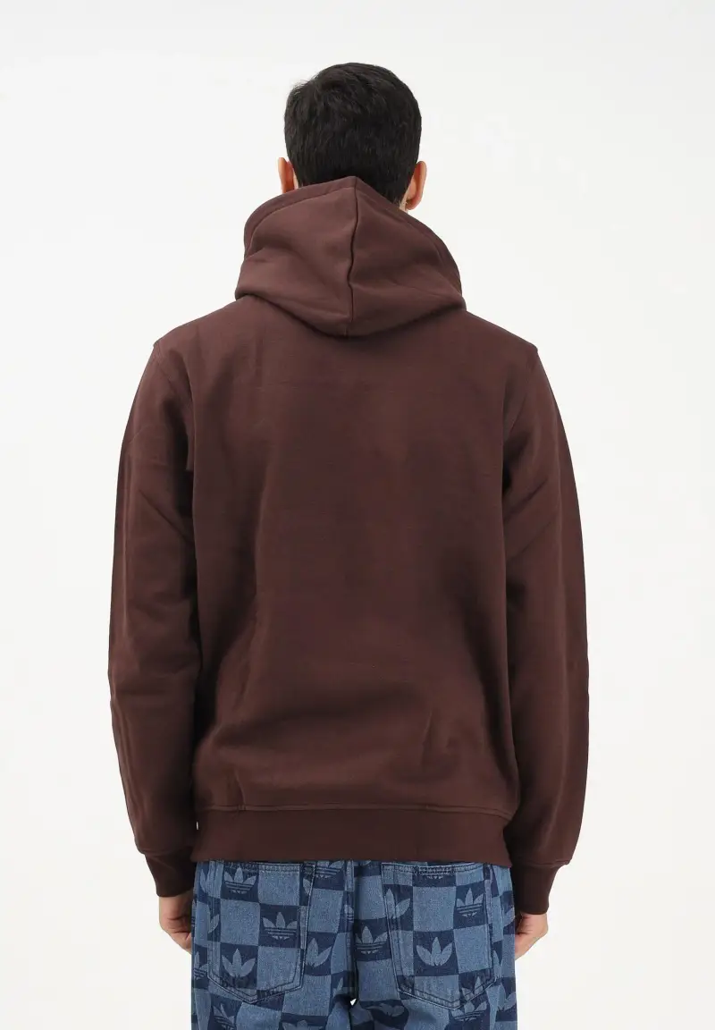 Felpa con cappuccio ESSENTIAL REGULAR FLEECE marrone da uomo miniatura 3