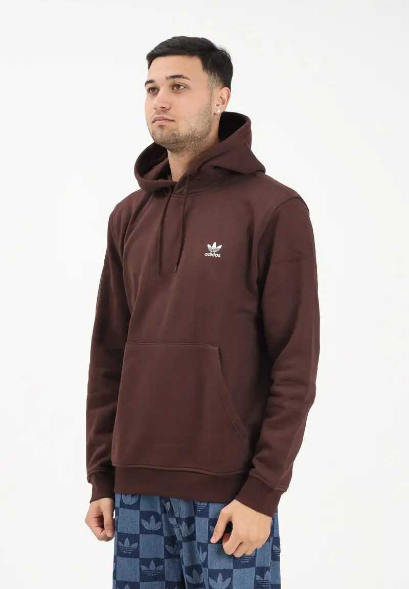 Felpa con cappuccio ESSENTIAL REGULAR FLEECE marrone da uomo