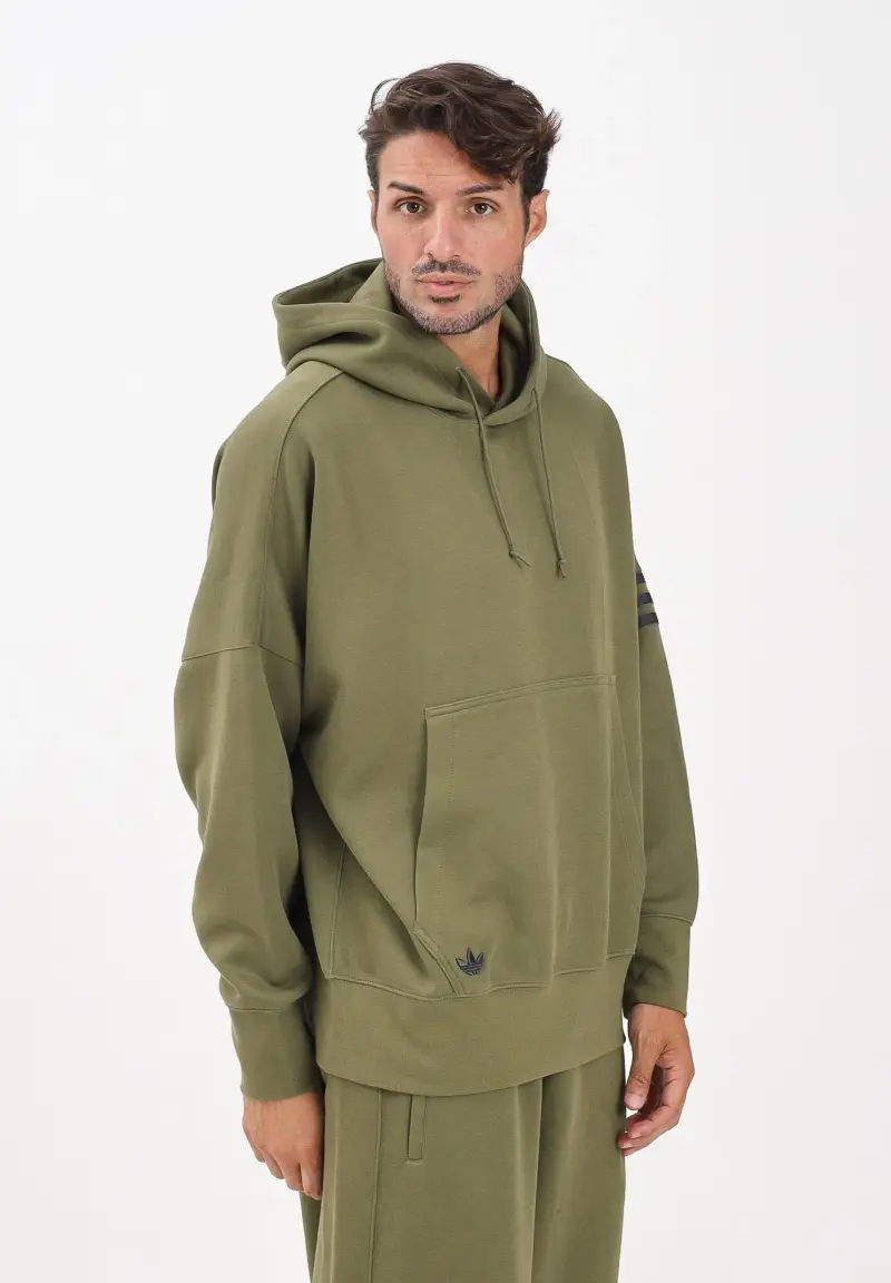 Felpa con cappuccio Neuclassics verde pisello da uomo miniatura 2