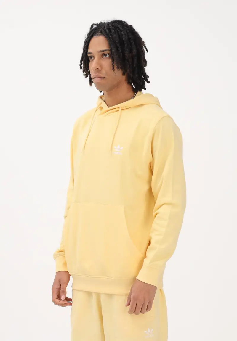 Felpa con cappuccio Trefoil Essentials Loose gialla da uomo