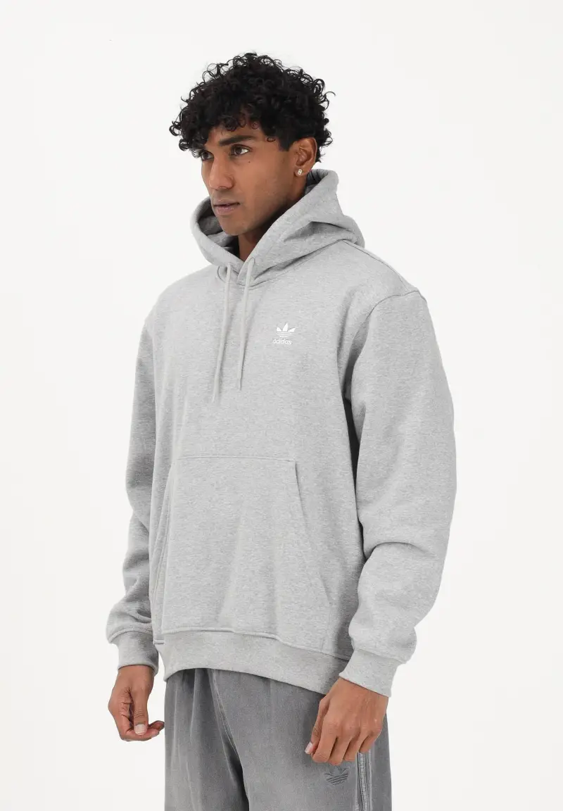 Felpa con cappuccio Trefoil Essentials Loose grigia da uomo