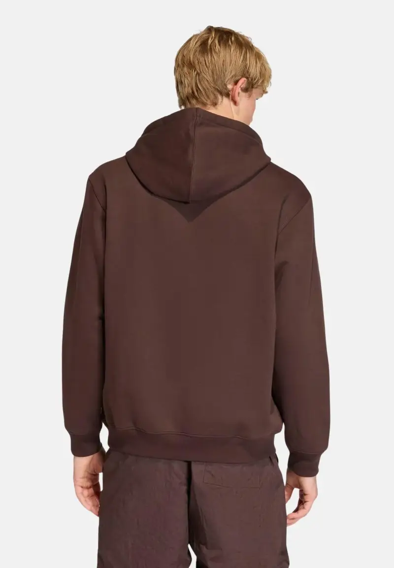 Felpa con cappuccio Trefoil Essentials Loose marrone da uomo miniatura 3