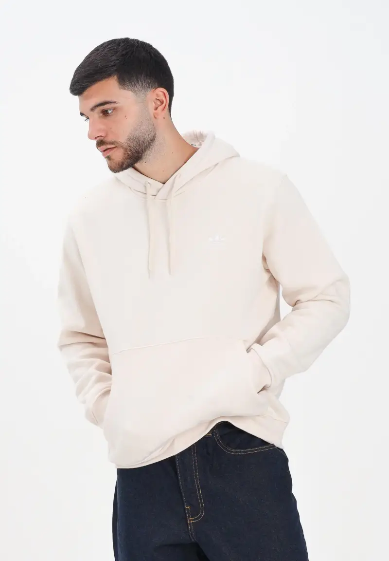 Felpa con cappuccio Trefoil Essentials panna da uomo miniatura 2