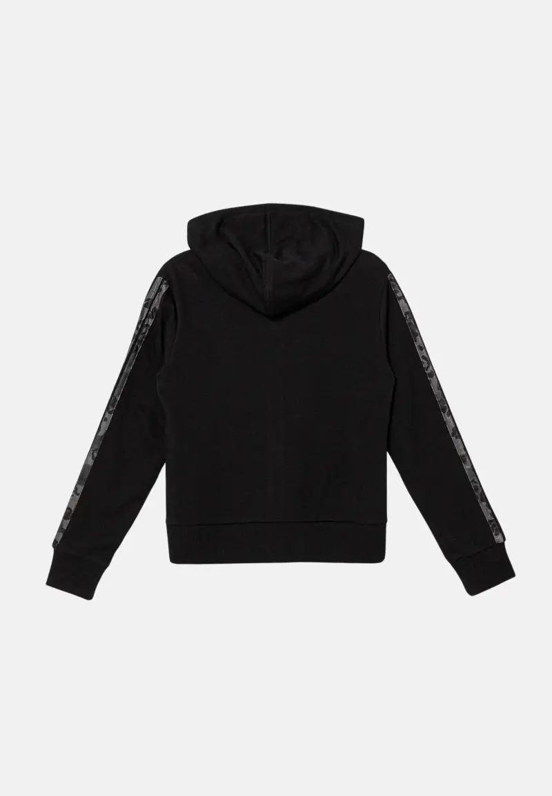 Felpa con zip 3 Stripes Animal French Terry nera da bambina miniatura 2