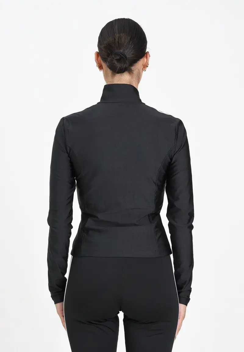 ADIDAS ORIGINALS Felpa con zip adicolor 3-Stripes Slim nera da donna miniatura 2