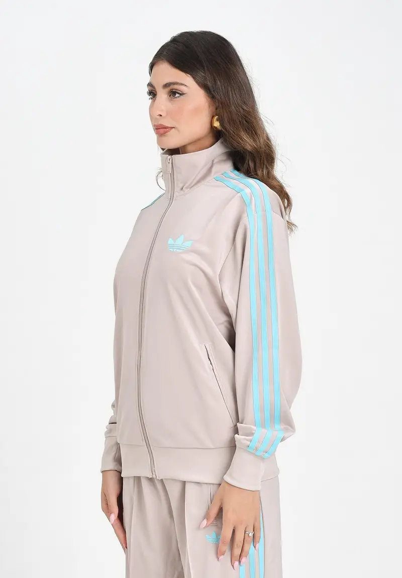 ADIDAS ORIGINALS Felpa con zip Adicolor Classic Firebird beige da donna