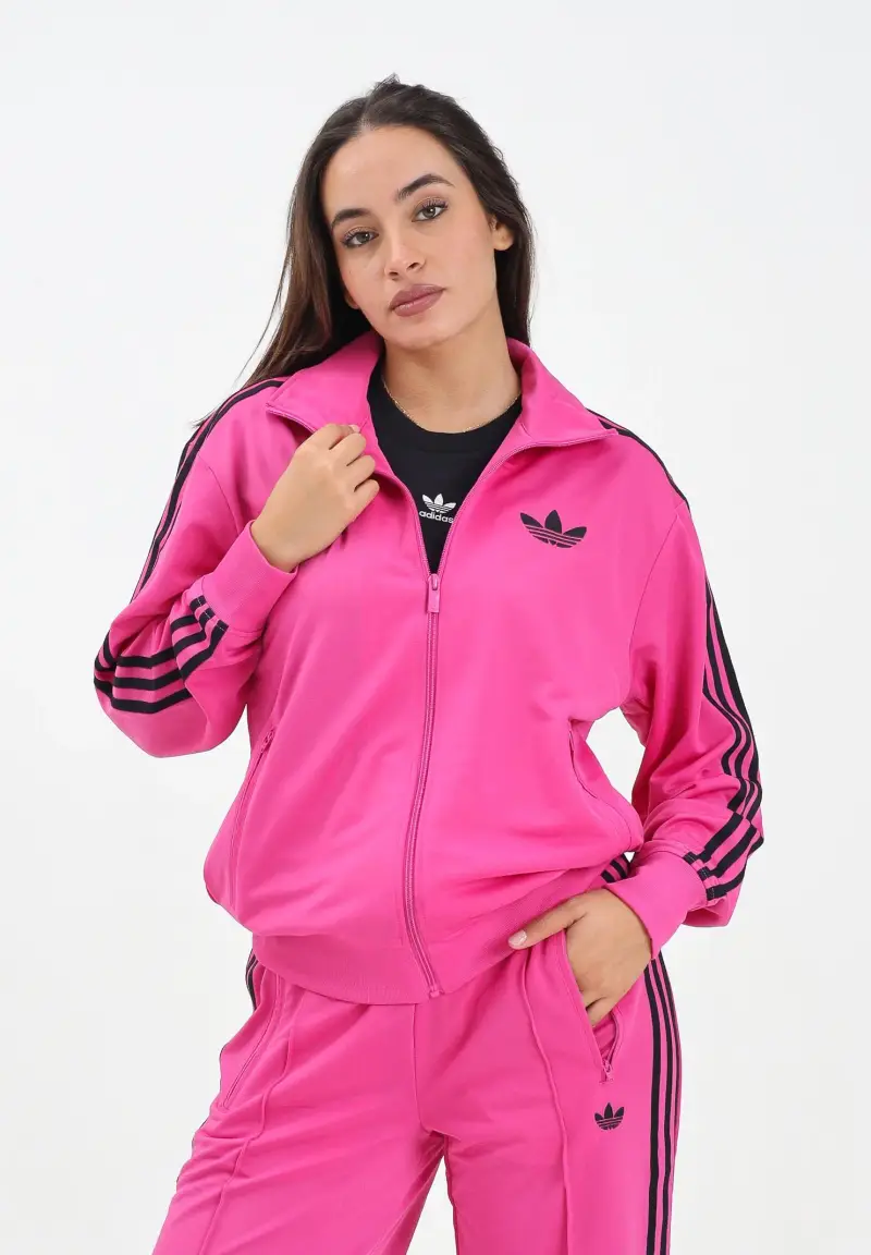 Felpa con zip adicolor Classic Firebird Loose fucsia da donna miniatura 2