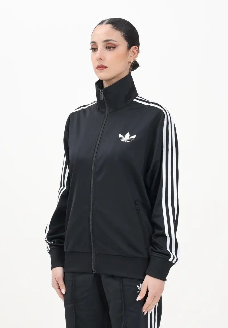 ADIDAS ORIGINALS Felpa con zip Adicolor Classic Firebird Loose nera da donna