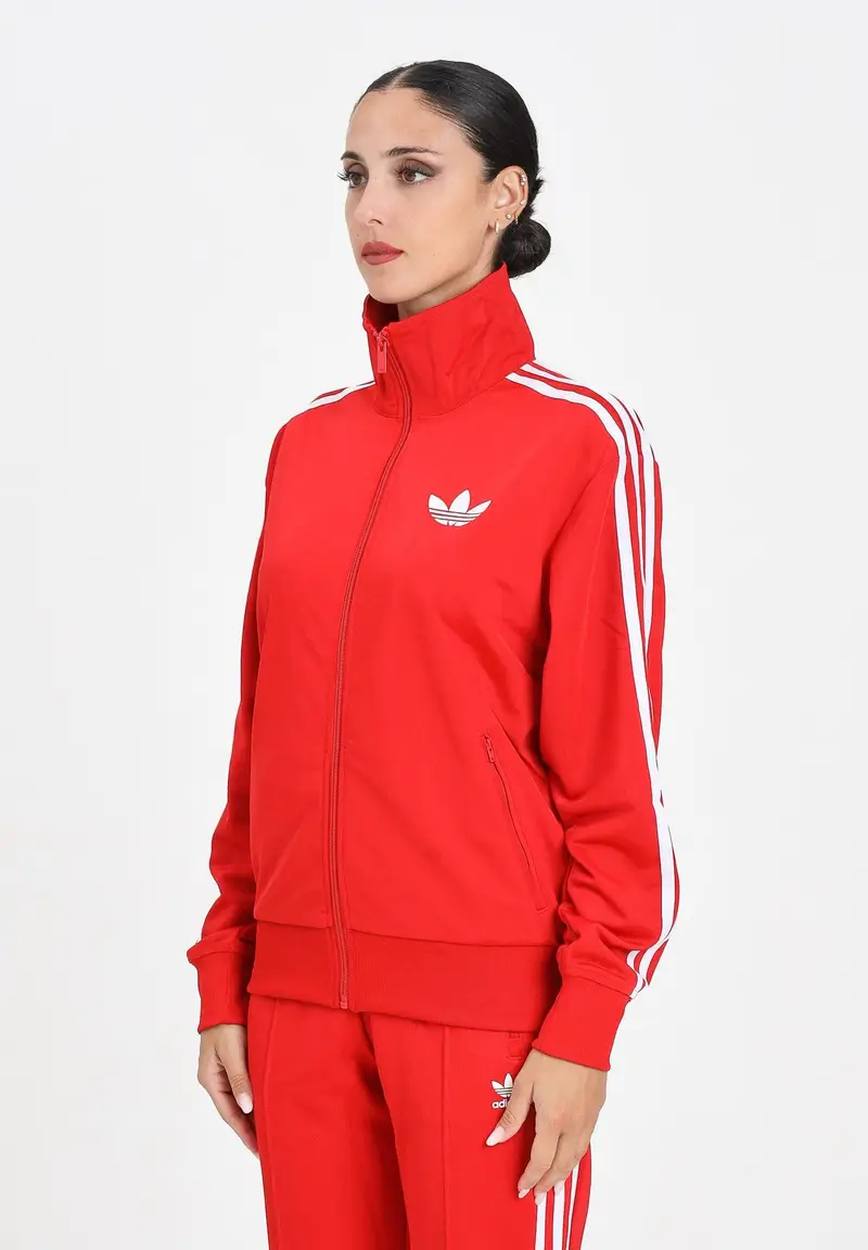 ADIDAS ORIGINALS Felpa con zip Adicolor Classic Firebird Loose rossa da donna