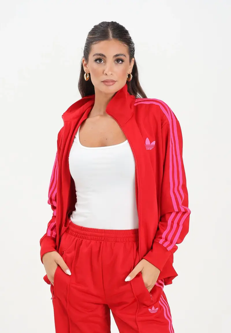Felpa con zip Adicolor Classic Firebird Loose rossa da donna miniatura 3