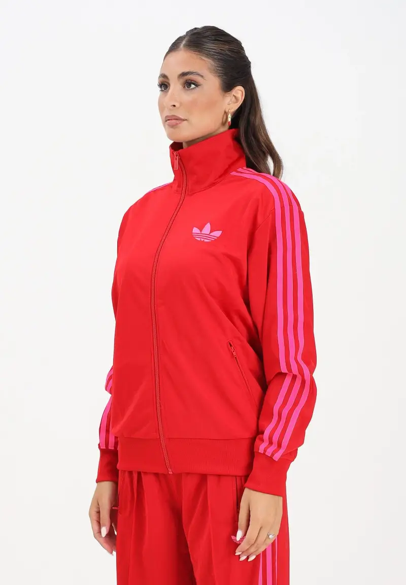 Felpa con zip Adicolor Classic Firebird Loose rossa da donna