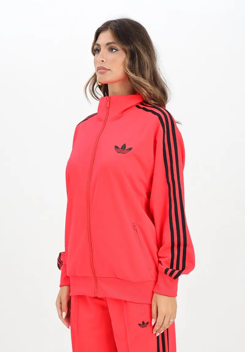 Felpa con zip Adicolor Classic Firebird Loose rosso fluo da donna
