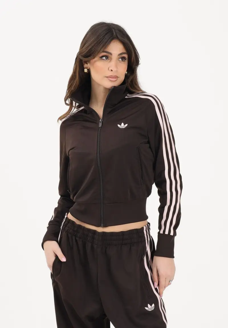 Felpa con zip Adicolor Classic Firebird marrone e rosa da donna miniatura 2