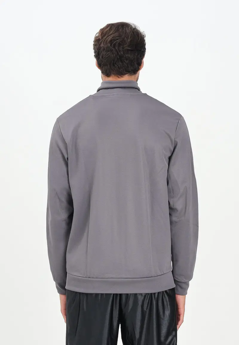 Felpa con zip Adicolor Classic grigia da uomo miniatura 3