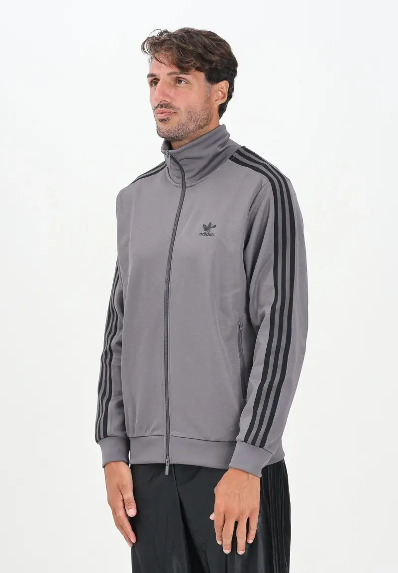 Felpa con zip Adicolor Classic grigia da uomo