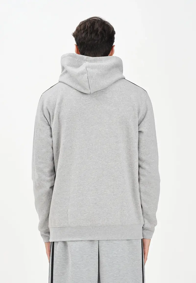 Felpa con zip Adicolor Classics 3-Stripes grigia da uomo miniatura 3