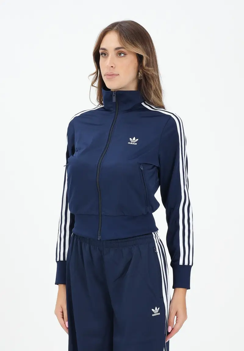 Felpa con zip Adicolor Classics Firebird blu da donna